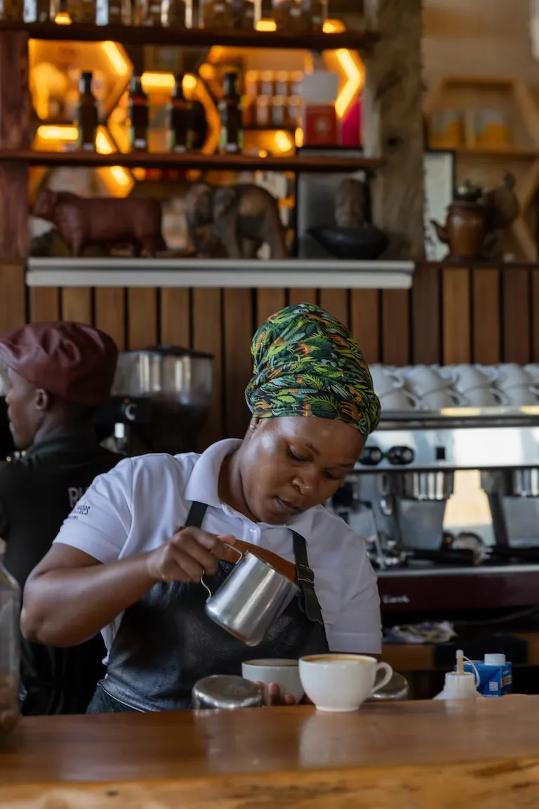 Coffee being poured at Blueberry Cafe
